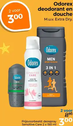 Trekpleister Odorex deodorant en douche aanbieding