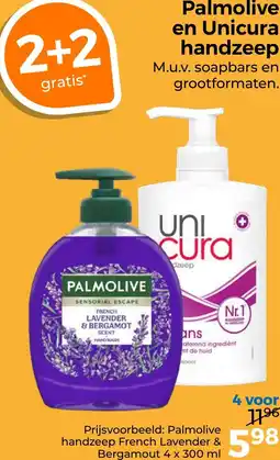 Trekpleister Palmolive en Unicura handzeep aanbieding