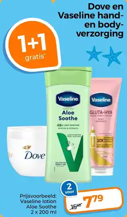Trekpleister Dove en Vaseline hand en bodyverzorging aanbieding