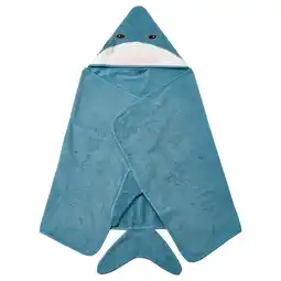 IKEA Blauwe haaivormige kinderhanddoek, zacht katoen, capuchon met ogen en mond aanbieding