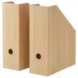 IKEA Twee beige, conische tijdschriftenhouders van gerecycled papier aanbieding