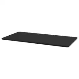 IKEA Een idaosen zwart rechthoekig tafelblad met een natuurlijk houtpatroon aanbieding
