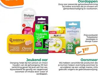 Trekpleister Oordoppen en oorverzorging aanbieding