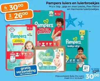 Trekpleister Pampers luiers en luierbroekjes aanbieding