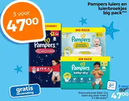 Trekpleister Pampers luiers en luierbroekjes big pack aanbieding