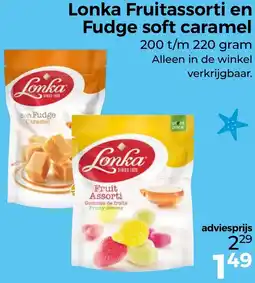 Trekpleister Lonka Fruitassorti en Fudge soft caramel aanbieding