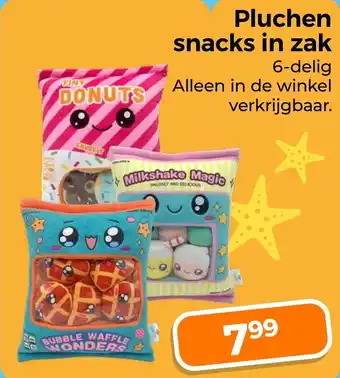 Trekpleister Pluchen snacks in zak aanbieding