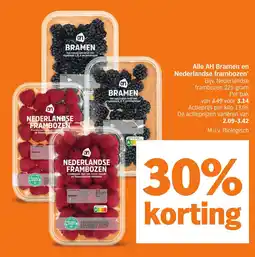 Albert Heijn Alle AH Bramen en Nederlandse frambozen aanbieding
