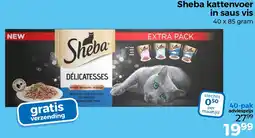 Trekpleister Sheba kattenvoer in saus vis aanbieding