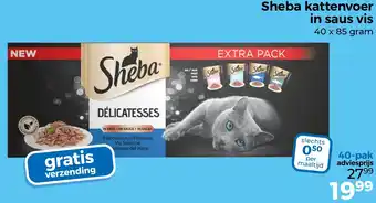 Trekpleister Sheba kattenvoer in saus vis aanbieding
