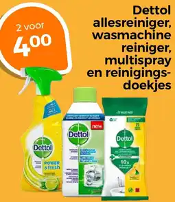 Trekpleister Dettol allesreiniger, wasmachine reiniger, multispray en reinigingsdoekjes aanbieding