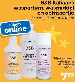 Trekpleister B&B Italiaans wasparfum, wasmiddel en opfrissertje aanbieding