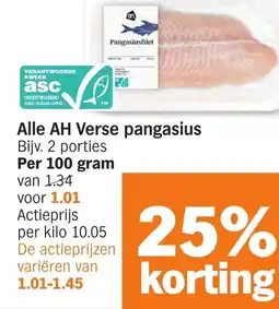 Albert Heijn Alle AH Verse pangasius aanbieding