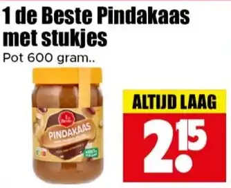 Dirk 1 de Beste Pindakaas met stukjes aanbieding