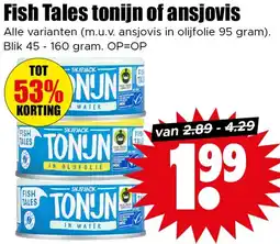 Dirk Fish Tales tonijn of ansjovis aanbieding