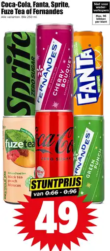 Dirk Coca-Cola, Fanta, Sprite, Fuze Tea of Fernandes aanbieding