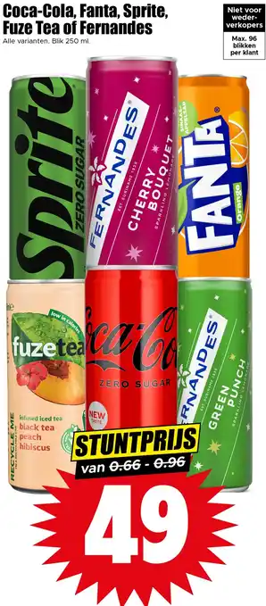 Dirk Coca-Cola, Fanta, Sprite, Fuze Tea of Fernandes aanbieding