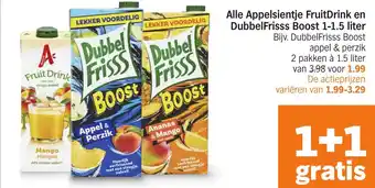Albert Heijn Alle Appelsientje FruitDrink en DubbelFrisss Boost aanbieding
