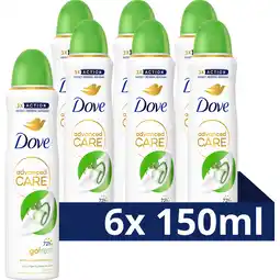 Jumbo Dove Advanced Care Go Fresh Anti-Transpirant Deodorant Spray Cucumber & Green Tea - 6 x 150 ML aanbieding