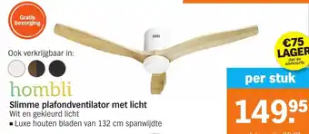 Albert Heijn hombli Slimme plafondventilator met licht aanbieding
