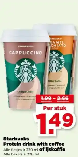 PLUS Starbucks Protein drink with coffee of ijskoffie aanbieding