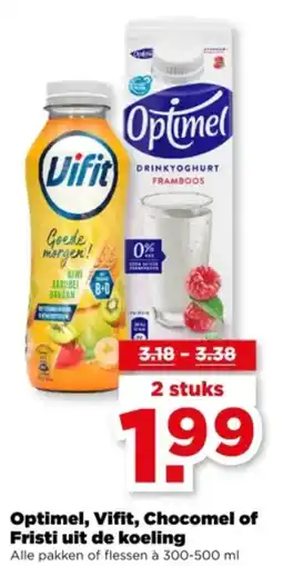 PLUS Optimel, Vifit, Chocomel of Fristi uit de koeling aanbieding