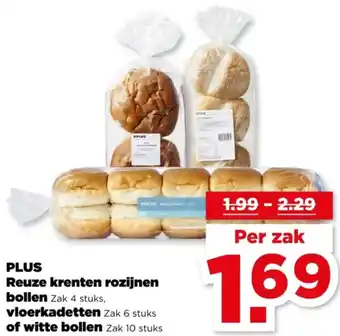 PLUS PLUS Reuze krenten rozijnen bollen, vloerkadetten of witte bollen aanbieding
