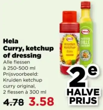 PLUS Hela Curry, ketchup of dressing aanbieding