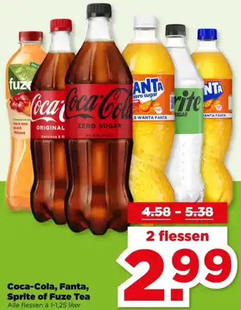 PLUS Coca-Cola, Fanta, Sprite of Fuze Tea aanbieding