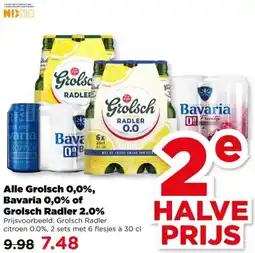 PLUS Alle Grolsch 0,0%, Bavaria 0,0% of Grolsch Radler 2.0% aanbieding