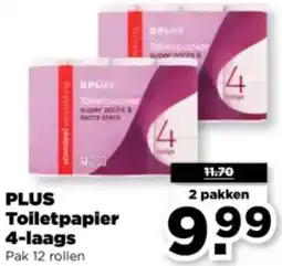PLUS PLUS Toiletpapier 4-laags aanbieding
