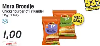 Budget Food Mora Broodje Chickenburger of Frikandel aanbieding