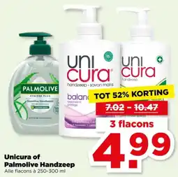 PLUS Unicura of Palmolive Handzeep aanbieding