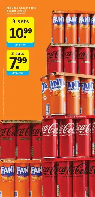 Albert Heijn Alle Coca-Cola en Fanta 8-packs 250 ml aanbieding