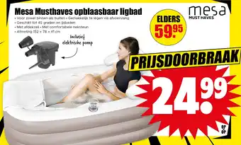 Dirk Mesa Musthaves opblaasbaar ligbad aanbieding