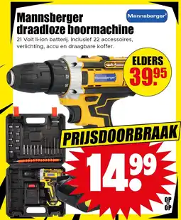 Dirk Mannsberger draadloze boormachine aanbieding