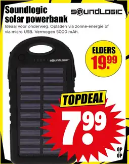 Dirk Soundlogic solar powerbank aanbieding