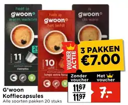 Vomar Voordeelmarkt G'woon Koffiecapsules aanbieding