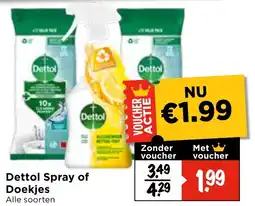 Vomar Voordeelmarkt Dettol Spray of Doekjes aanbieding