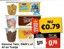Vomar Voordeelmarkt Danone Twix, M&M's of Af en Toetje aanbieding
