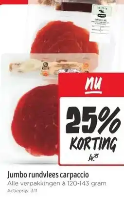 Wibra Jumbo rundvlees carpaccio aanbieding
