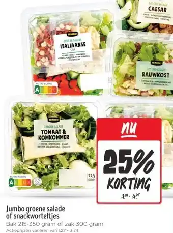 Wibra Jumbo groene salade of snackworteltjes aanbieding