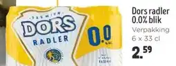 Wibra Dors radler 0.0% blik aanbieding
