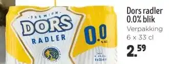 Wibra Dors radler 0.0% blik aanbieding