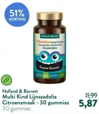 Holland & Barrett Multi Kind Lijnzaadolie Citroensmaak - 30 gummies aanbieding