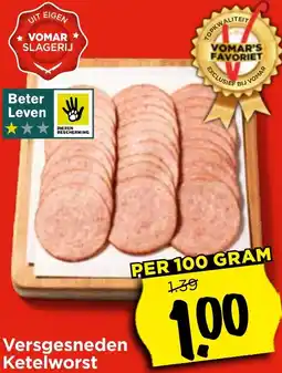 Vomar Voordeelmarkt Versgesneden Ketelworst aanbieding