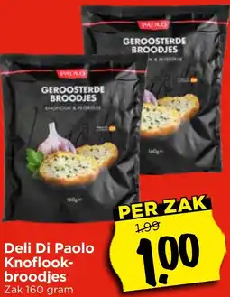 Vomar Voordeelmarkt Deli Di Paolo Knoflookbroodjes aanbieding