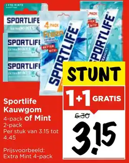 Vomar Voordeelmarkt Sportlife Kauwgom of Mint aanbieding