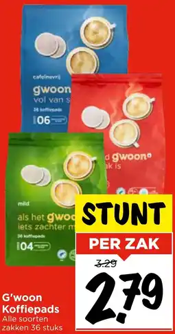 Vomar Voordeelmarkt G'woon Koffiepads aanbieding