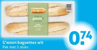 Hoogvliet G'woon baguettes wit aanbieding